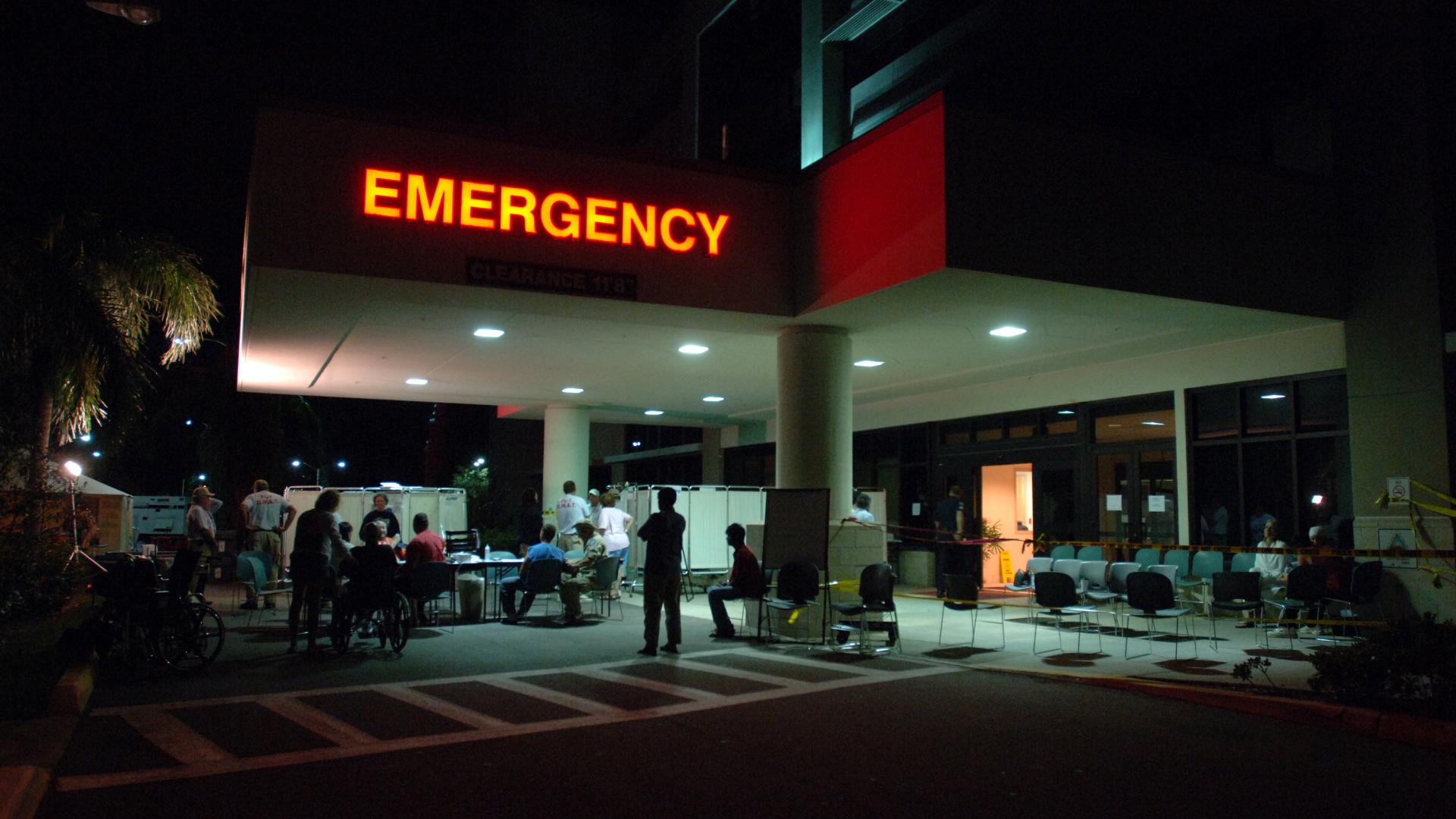 Temporary emergency room outside of the JFK Medical Center