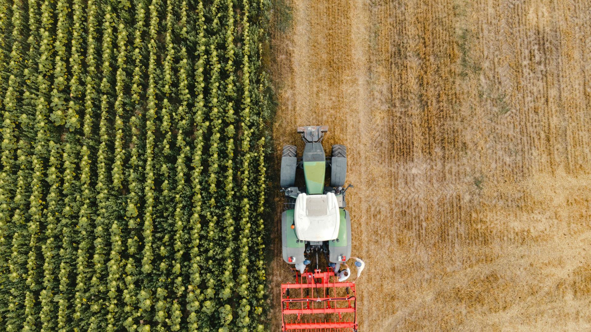 Fendt 930 Tractor plowing through a field.