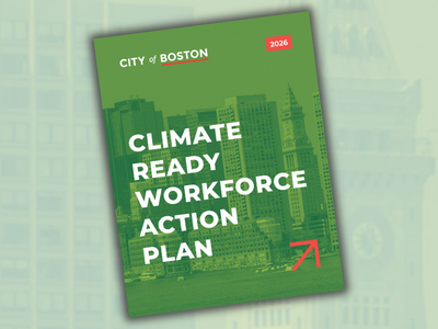 Front cover of the City of Boston's Climate Ready Workforce Action Plan