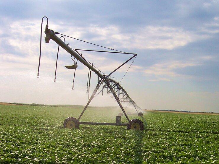 Watering soybeans in Keya Paha County, Nebraska