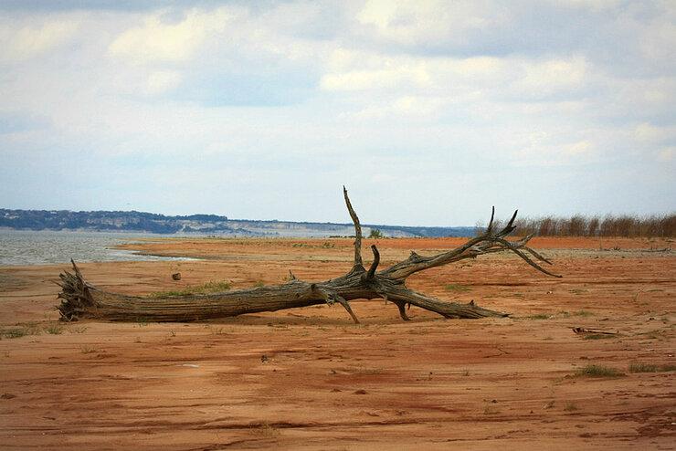 Water levels at Lake Whitney, near Waco, Texas,