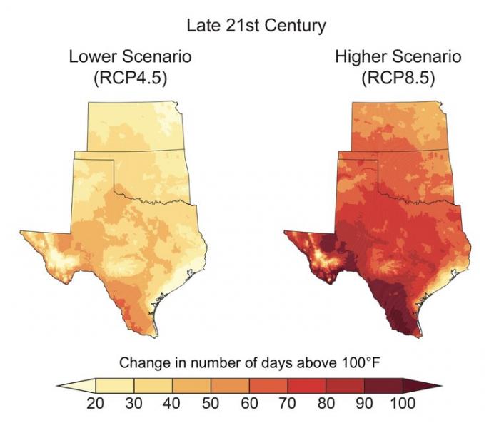Southern great plains heat map