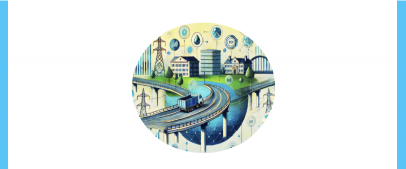 circular cartoon with roads and buildings