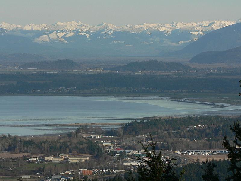 View of a lake with mountains in the background