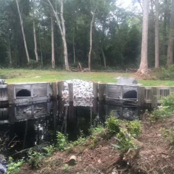 water control structure in pond