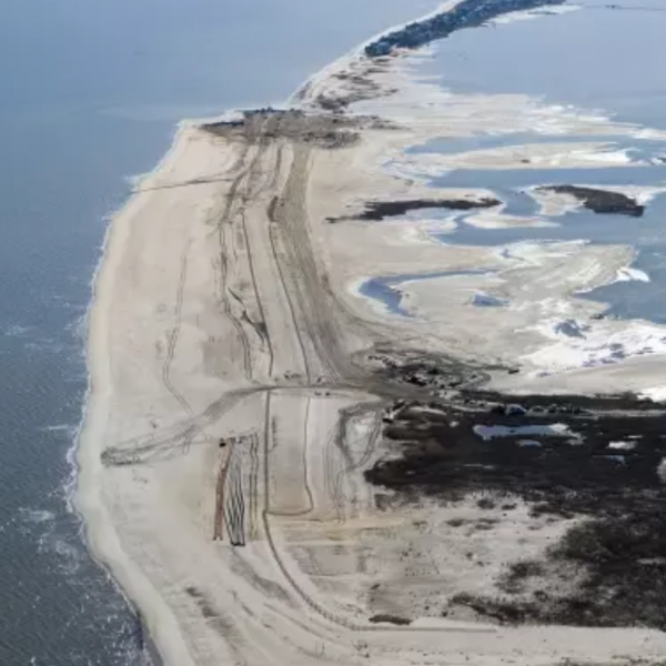 aerial view of a tidal marsh