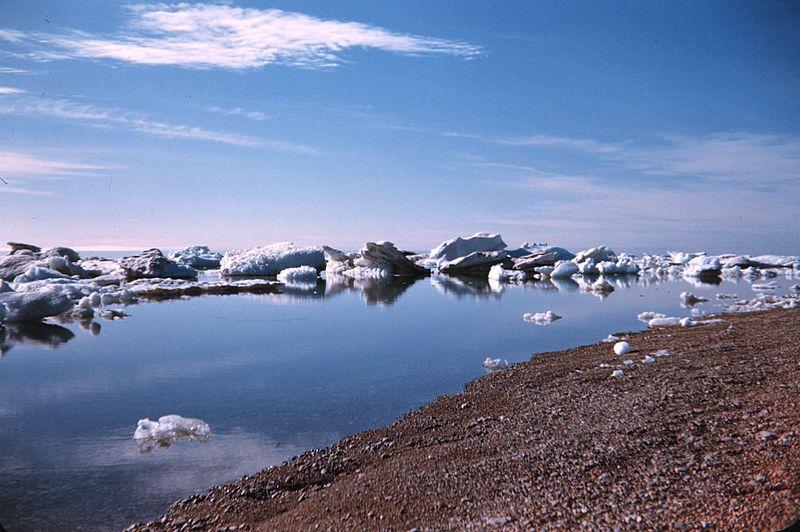 island with ice formations