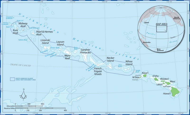 map of the northwestern Hawaiian islands