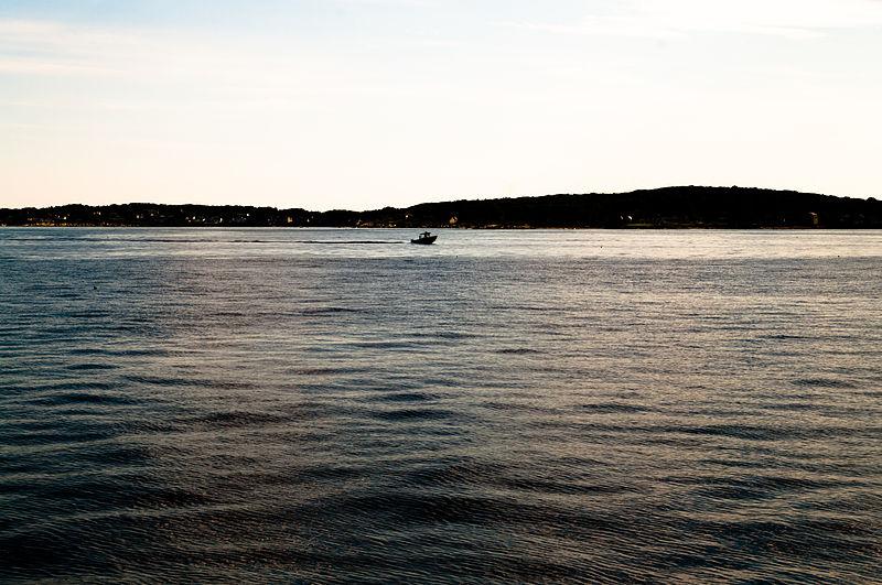 casco bay with boat