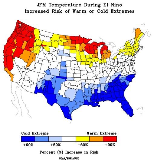 Risks of Seasonal Climate Extremes Related to ENSO