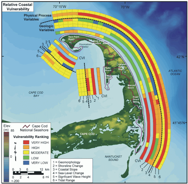 cape cod relative coastal vulnerability map