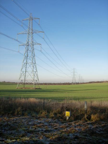 powerlines in a field