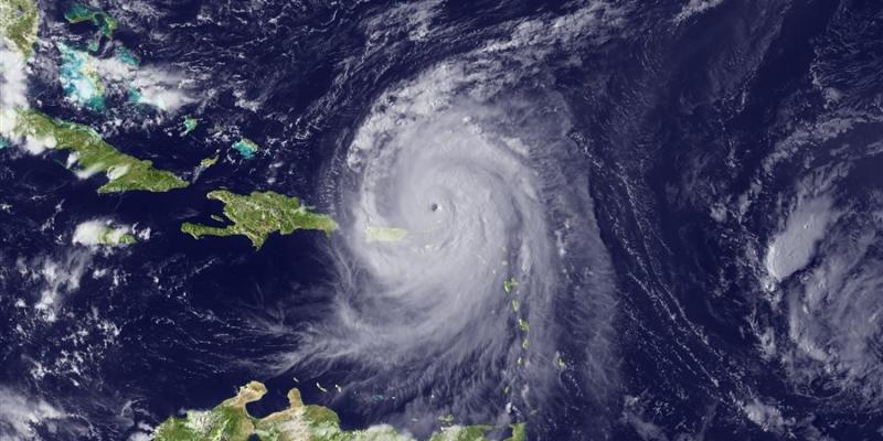 satellite image of a hurricane