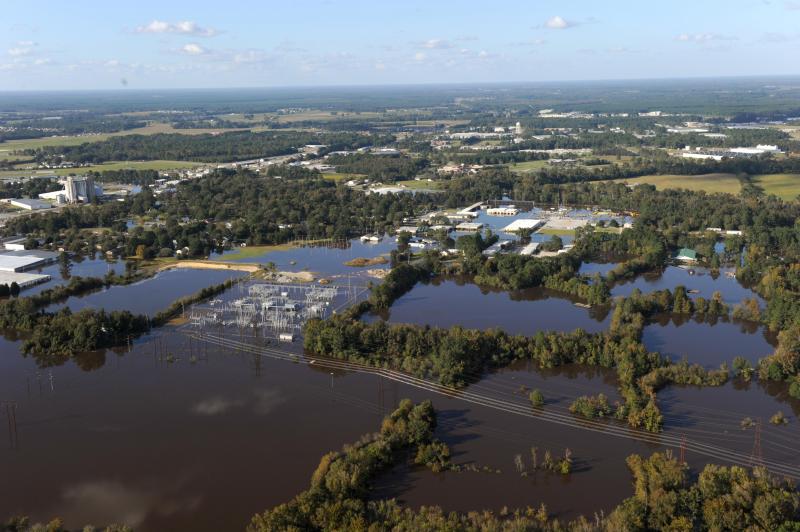 aerial image of flood