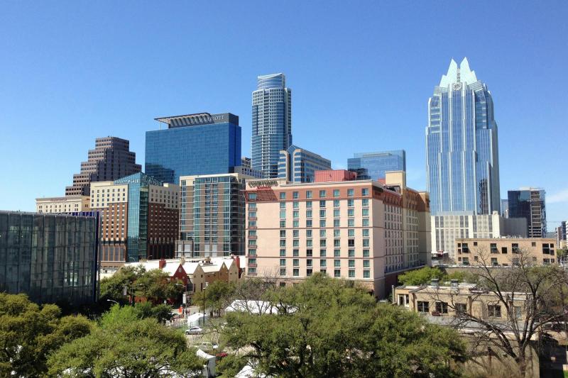 concrete buildings under blue sky