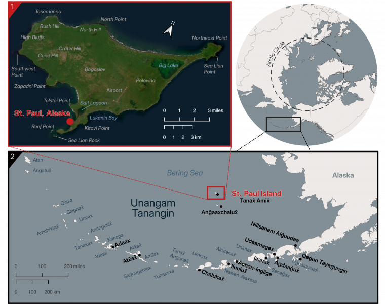 Map indicating location of St. Paul Island