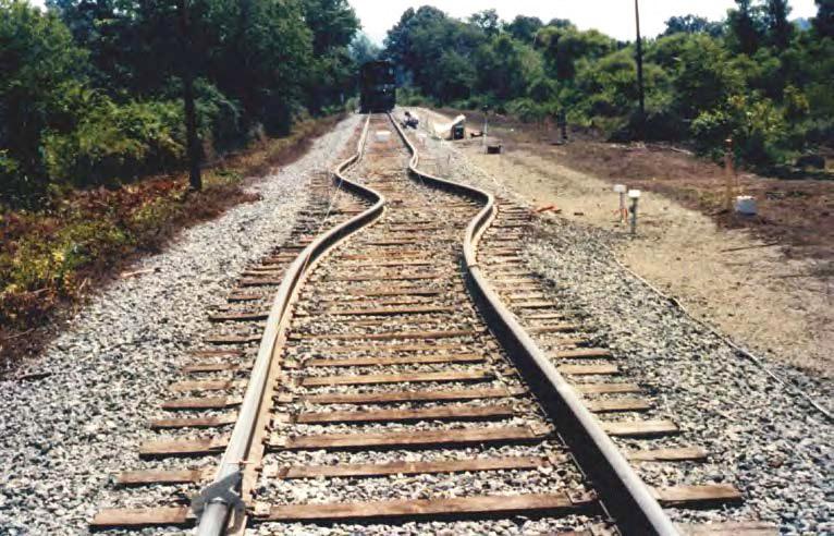 Photo of railroad tracks bent by thermal expansion