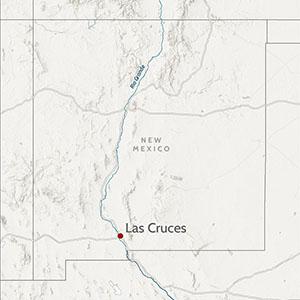Map showing the location of Las Cruces, NM