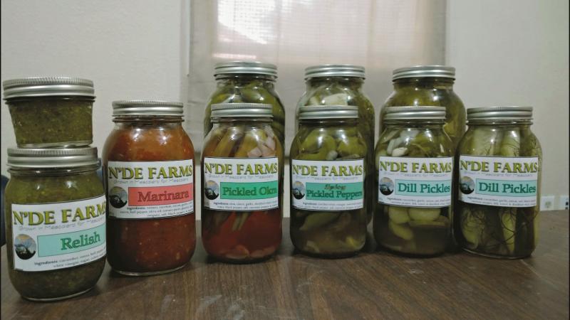 Canned goods from N'de Farms