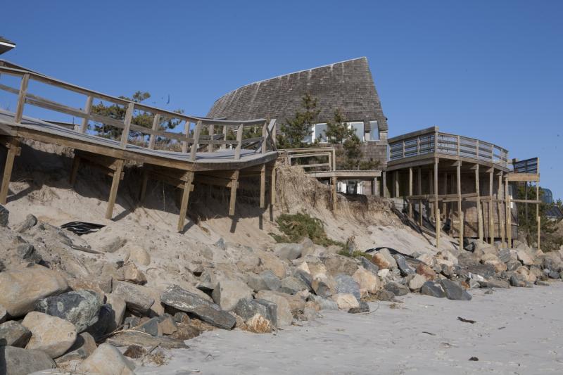 Beach Erosion from a Storm in New York