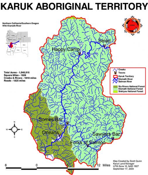 Map showing Karuk Tribe aboriginal territory