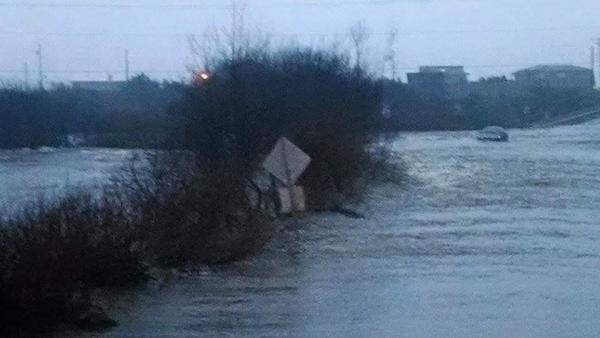A road washed-out by an intense storm on the southern edge of the Quinault Indian Nation lands