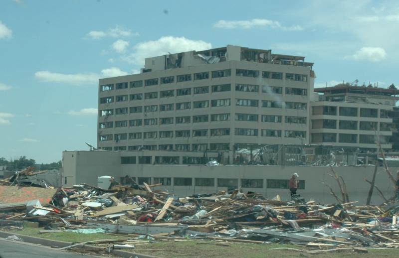 Tornado-damaged St. John's Medical Center, Joplin, Missouri