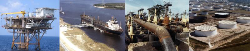 Petroleum infrastructure at sea level