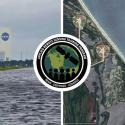NASA ARSET logo over images of Johnson Spaceflight Center from the ground and from a satellite