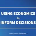 Using Economics to Inform Decisions Blue background with white text that reads "Using Economics to Inform Decisions"