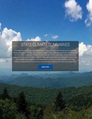 Screenshot of the website homepage for the State Climate Summaries