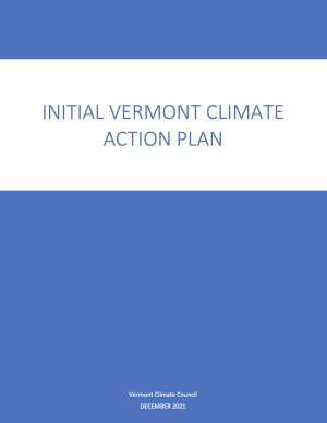 Report cover with words: Initial Vermont Climate Action Plan
