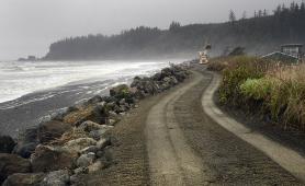 Repairing the seawall that protects the village of Taholah on Quinault Indian Nation lands