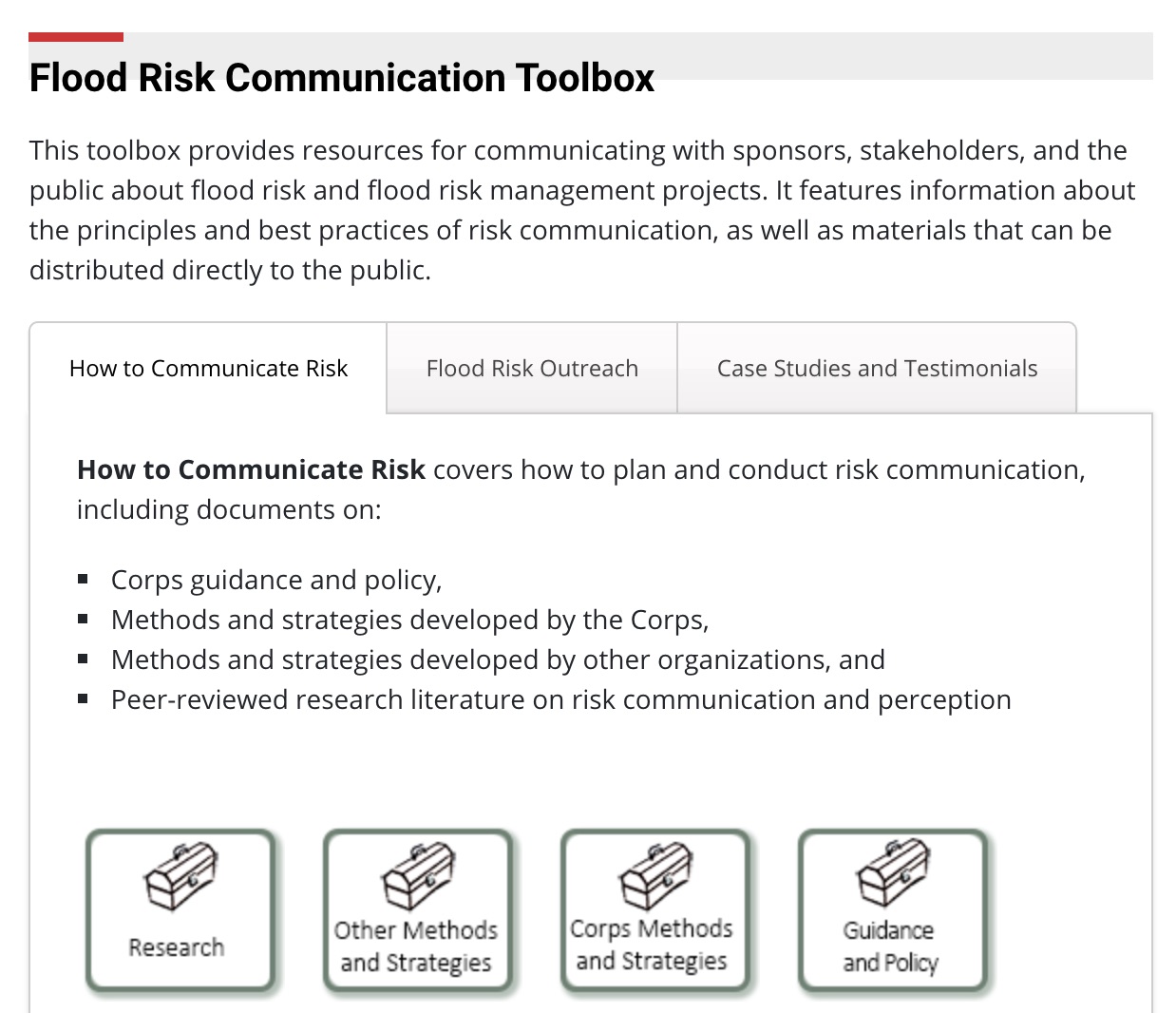 USACE Flood Risk Communication Toolbox